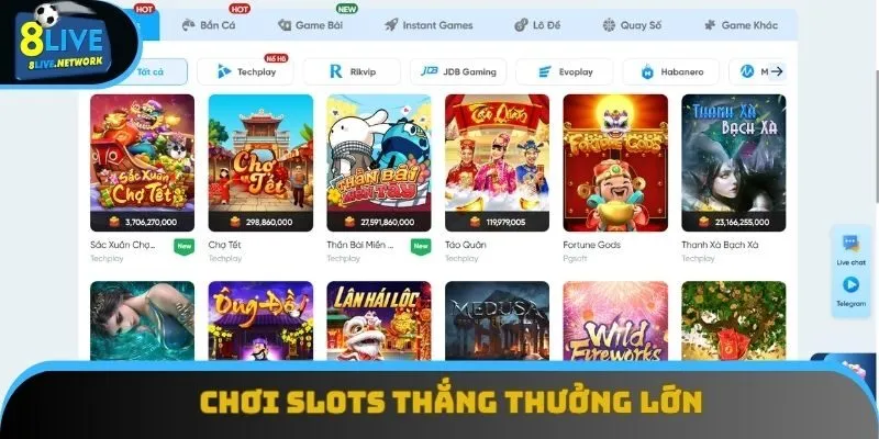 Chơi slots thắng thưởng lớn